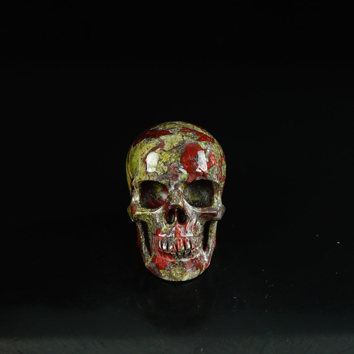 2.2" Dragon Blood Jasper Crystal Skull Carving - Unique Piece #DB09