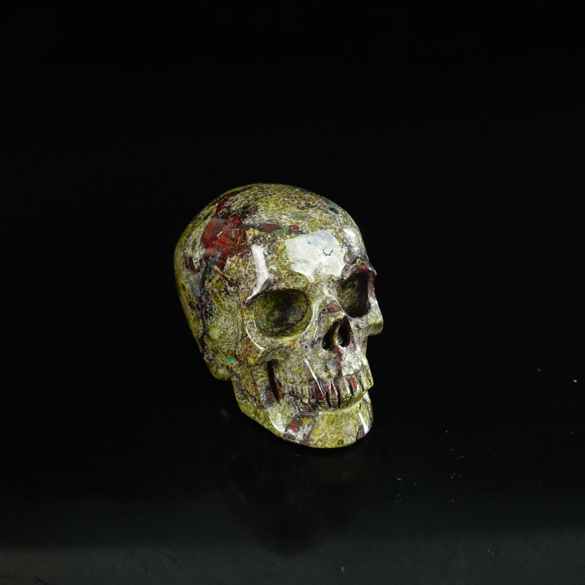 2.2" Dragon Blood Jasper Crystal Skull Carving - Unique Piece #DB10