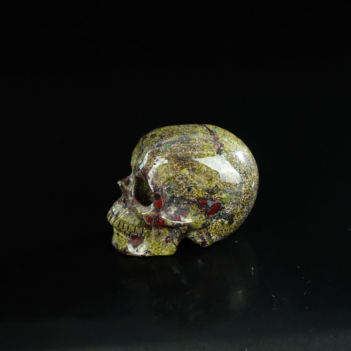 2.2" Dragon Blood Jasper Crystal Skull Carving - Unique Piece #DB10