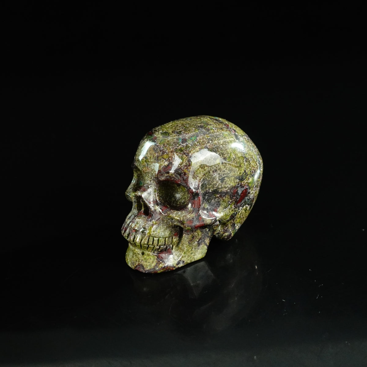2.2" Dragon Blood Jasper Crystal Skull Carving - Unique Piece #DB10