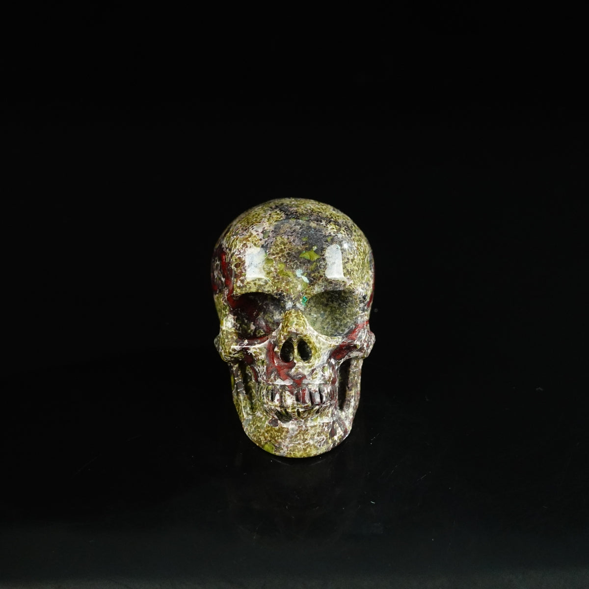 2.2" Dragon Blood Jasper Crystal Skull Carving - Unique Piece #DB11