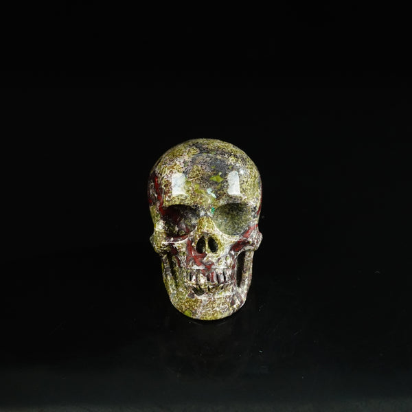 2.2" Dragon Blood Jasper Crystal Skull Carving - Unique Piece #DB11