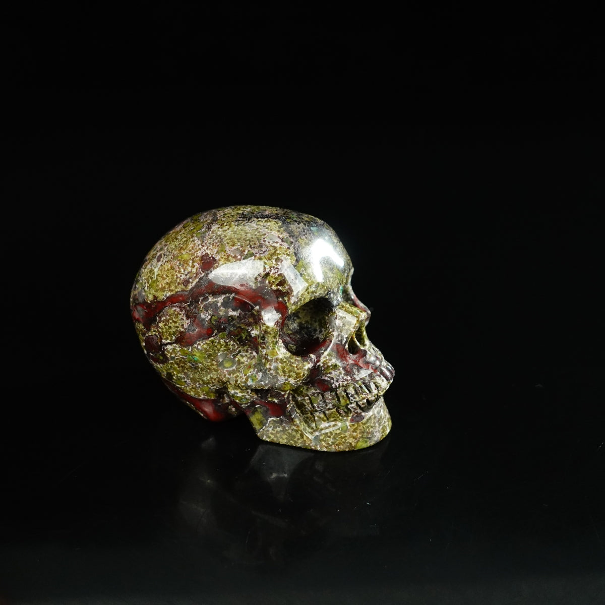 2.2" Dragon Blood Jasper Crystal Skull Carving - Unique Piece #DB11