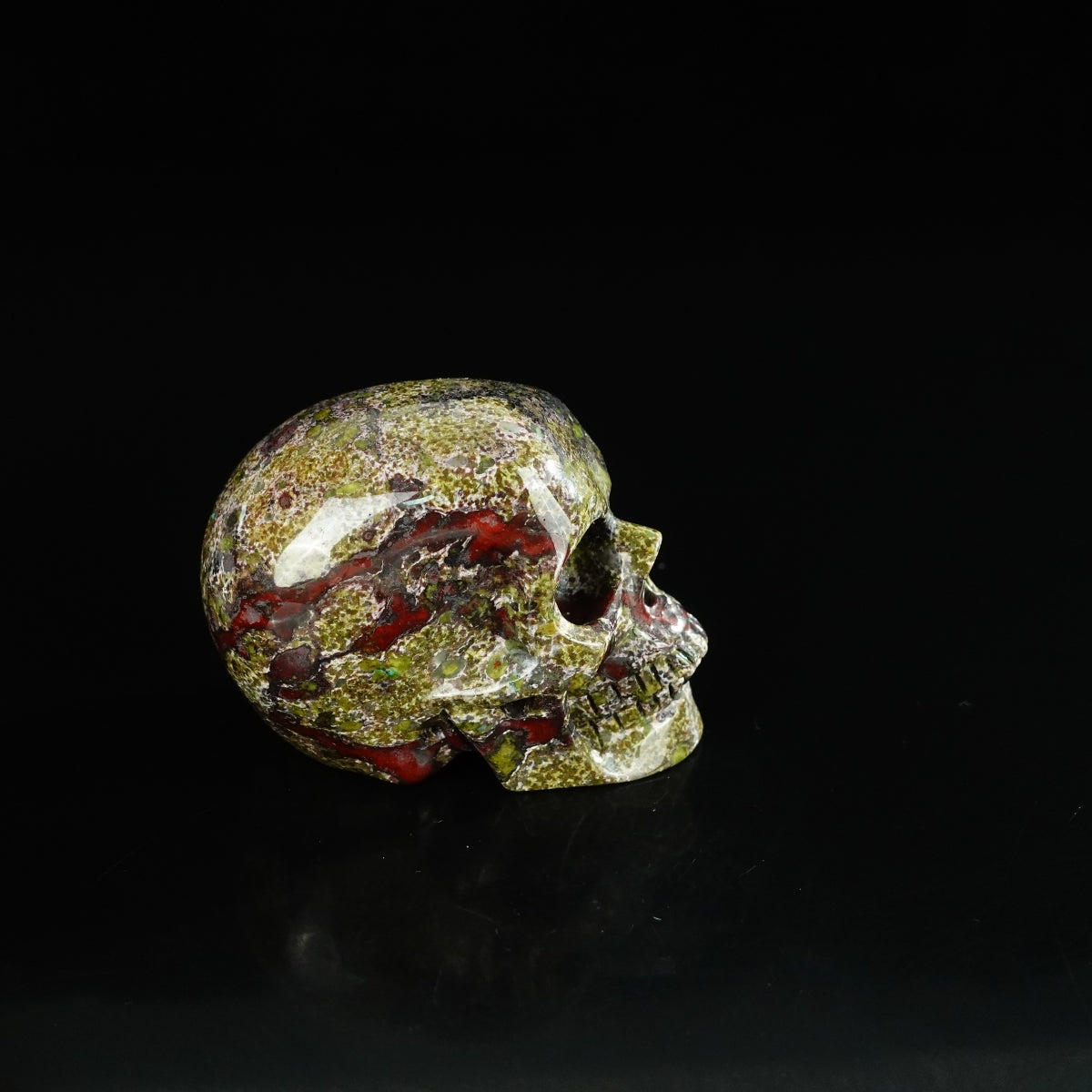 2.2" Dragon Blood Jasper Crystal Skull Carving - Unique Piece #DB11