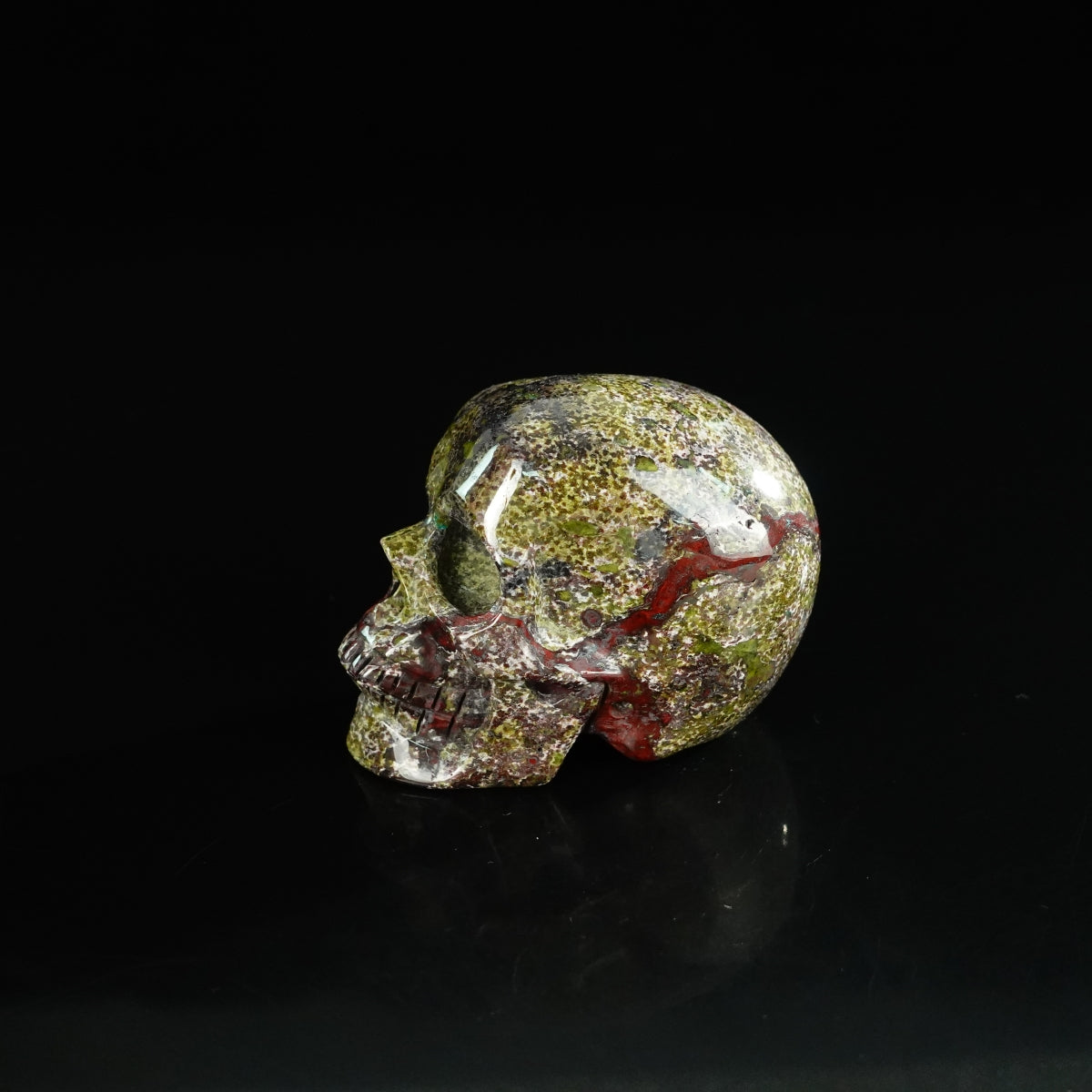 2.2" Dragon Blood Jasper Crystal Skull Carving - Unique Piece #DB11