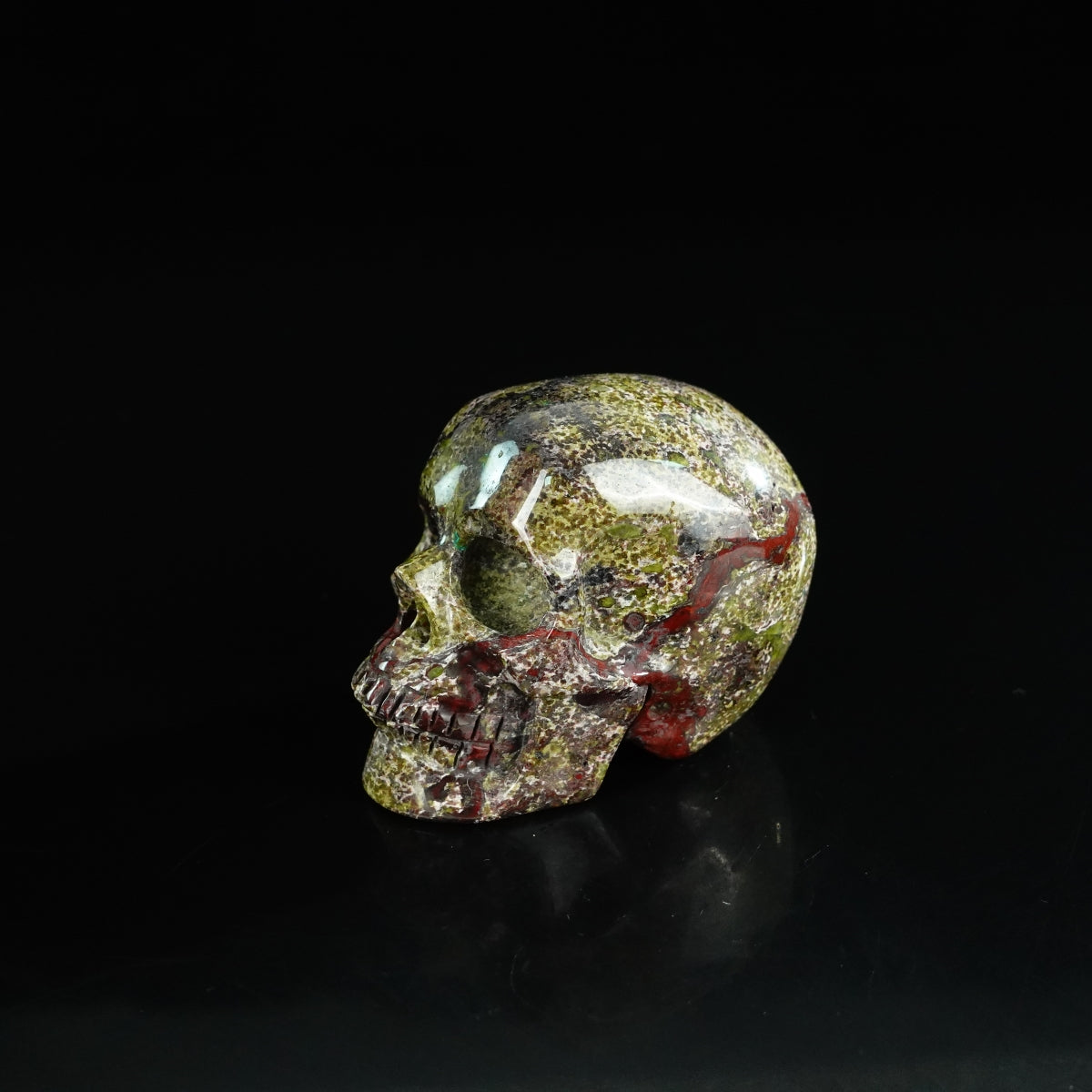 2.2" Dragon Blood Jasper Crystal Skull Carving - Unique Piece #DB11
