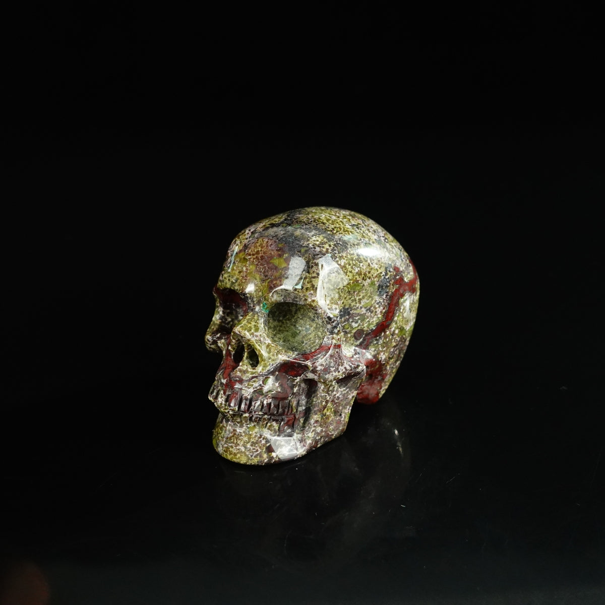 2.2" Dragon Blood Jasper Crystal Skull Carving - Unique Piece #DB11