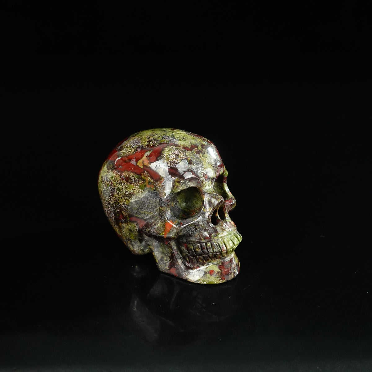 2.2" Dragon Blood Jasper Crystal Skull Carving - Unique Piece #DB12