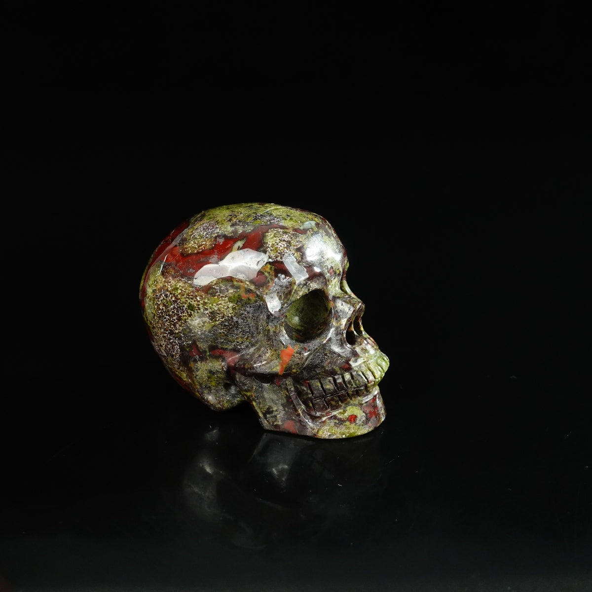 2.2" Dragon Blood Jasper Crystal Skull Carving - Unique Piece #DB12