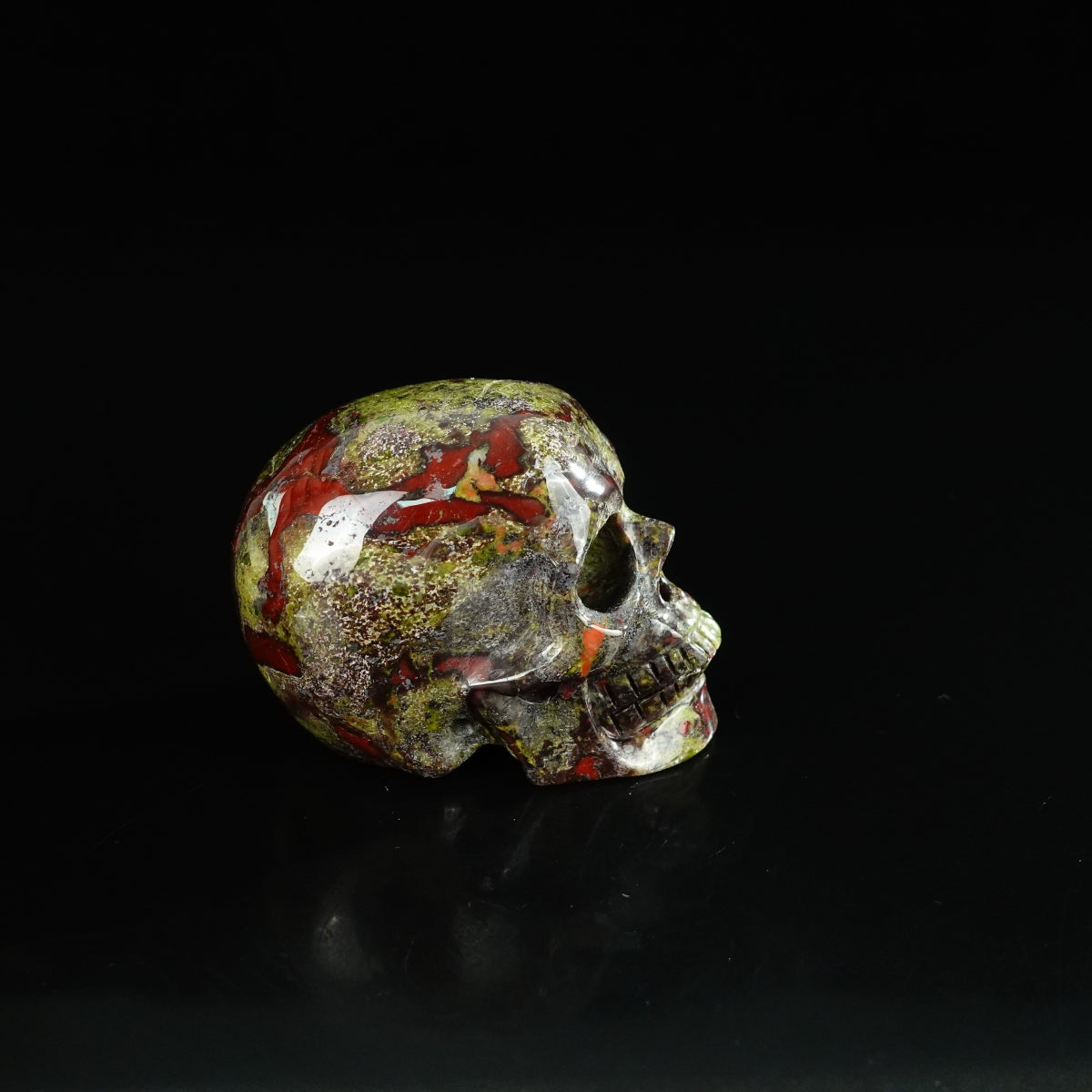 2.2" Dragon Blood Jasper Crystal Skull Carving - Unique Piece #DB12