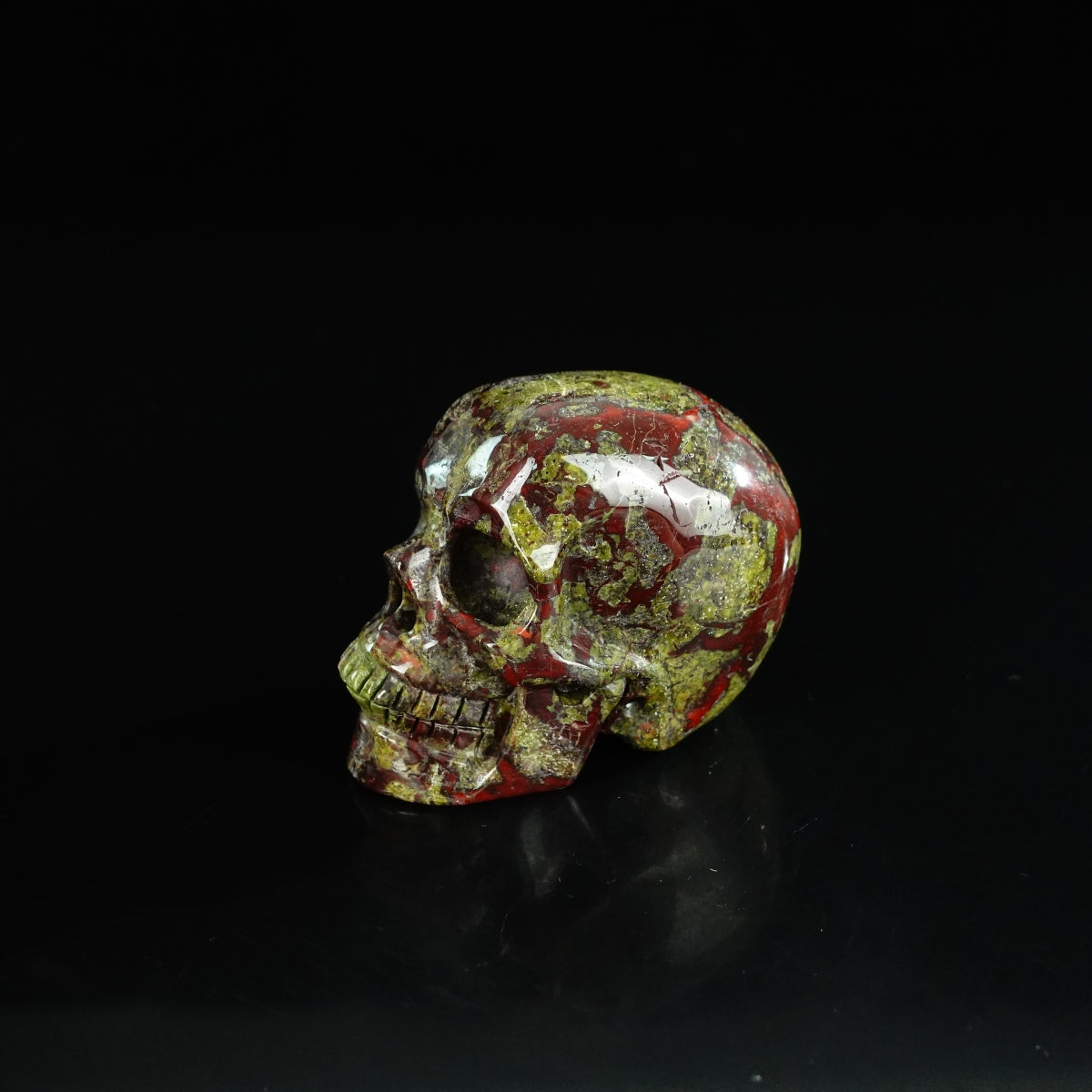 2.2" Dragon Blood Jasper Crystal Skull Carving - Unique Piece #DB12