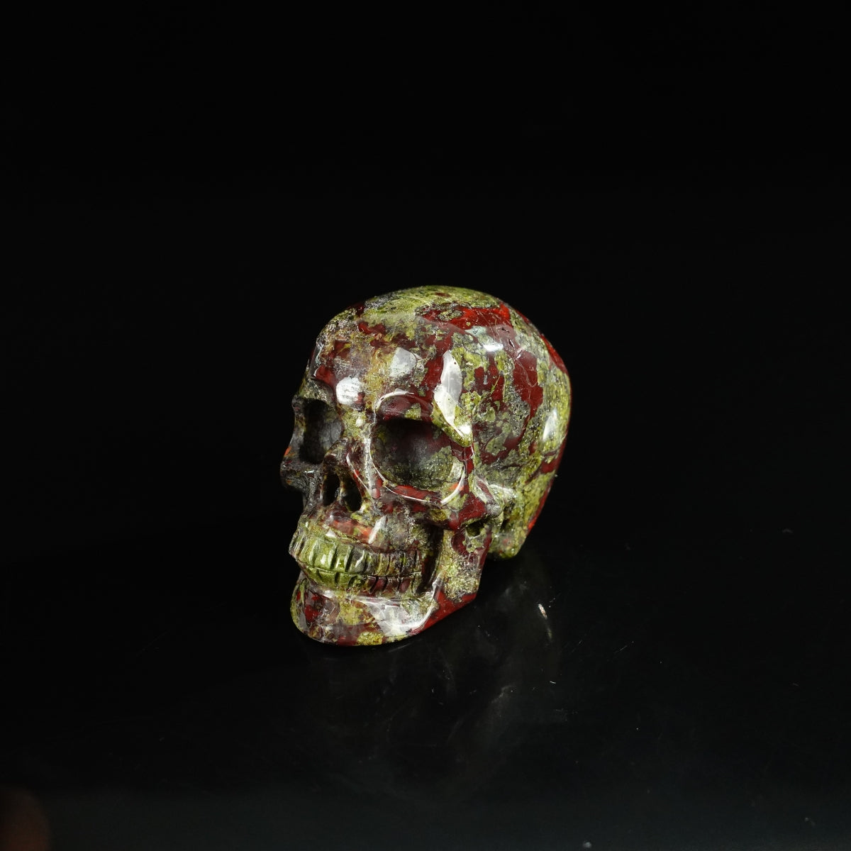 2.2" Dragon Blood Jasper Crystal Skull Carving - Unique Piece #DB12