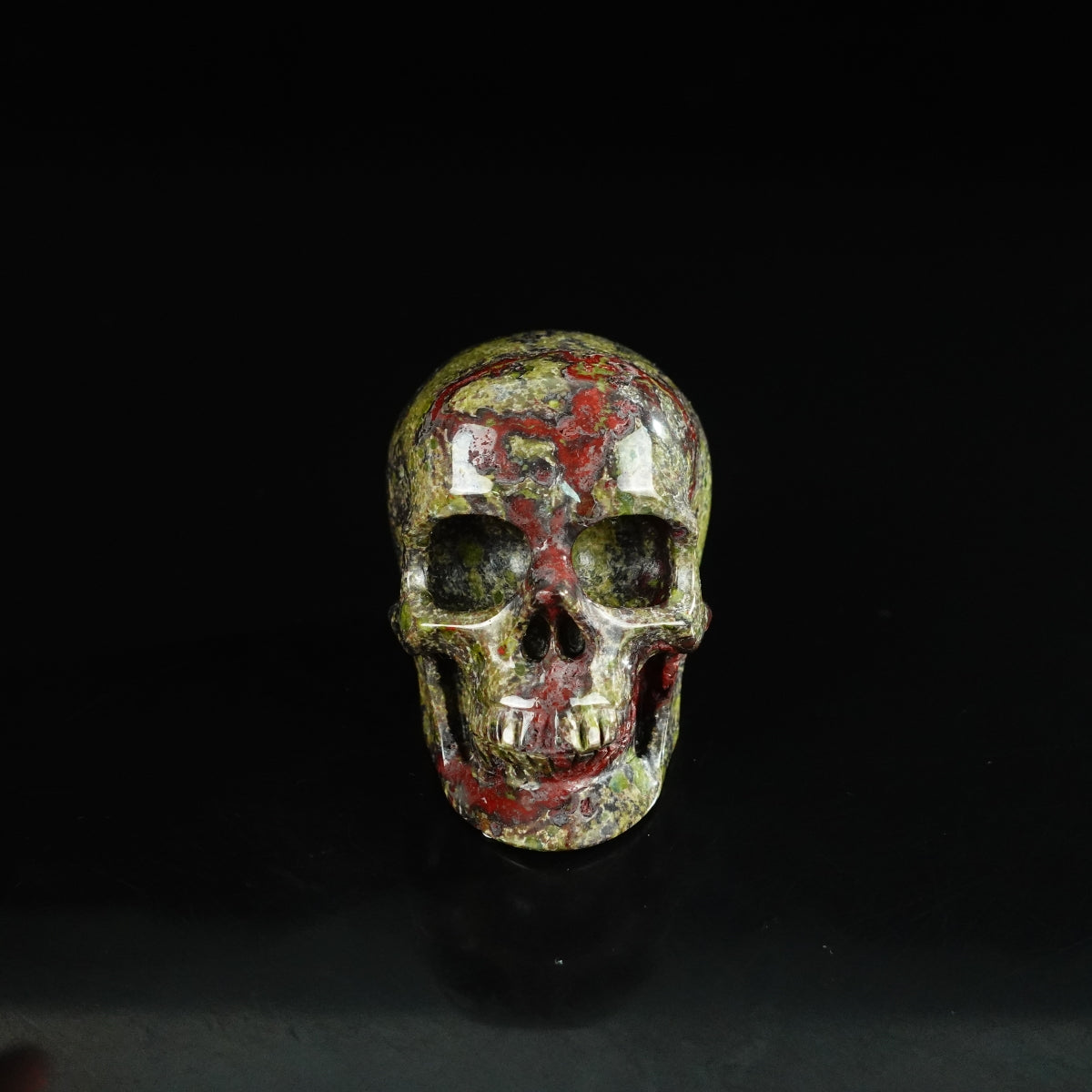 2.2" Dragon Blood Jasper Crystal Skull Carving - Unique Piece #DB13