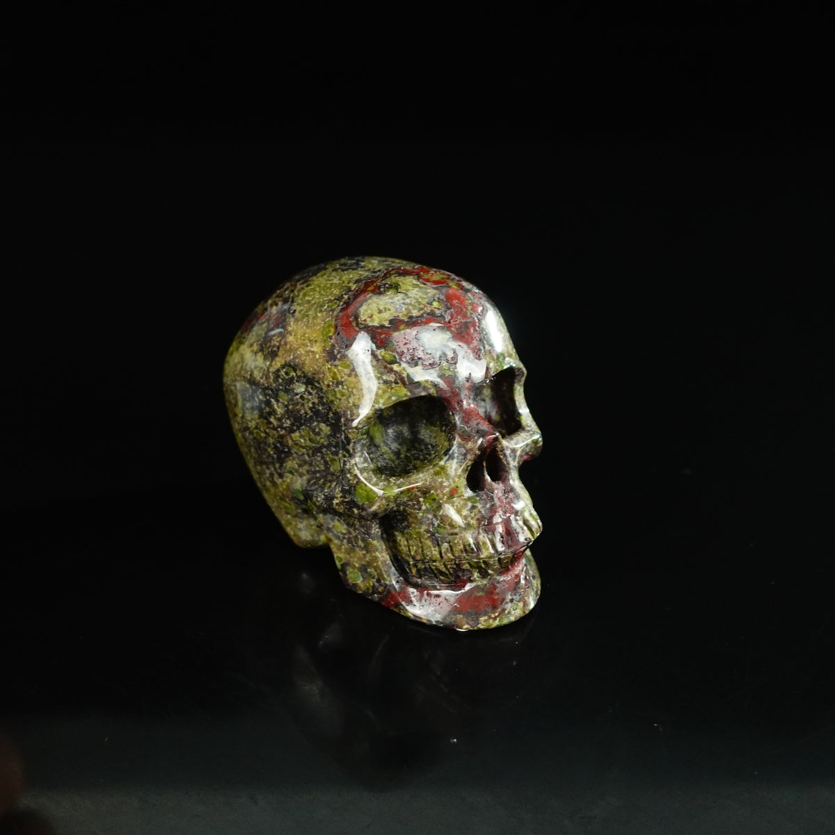 2.2" Dragon Blood Jasper Crystal Skull Carving - Unique Piece #DB13
