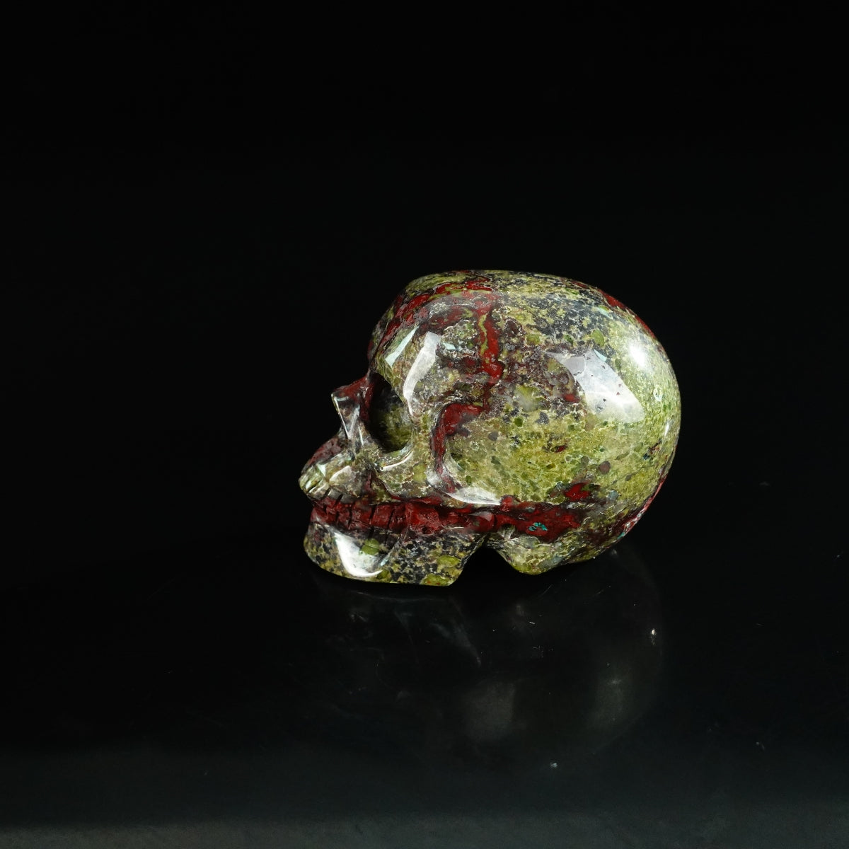 2.2" Dragon Blood Jasper Crystal Skull Carving - Unique Piece #DB13