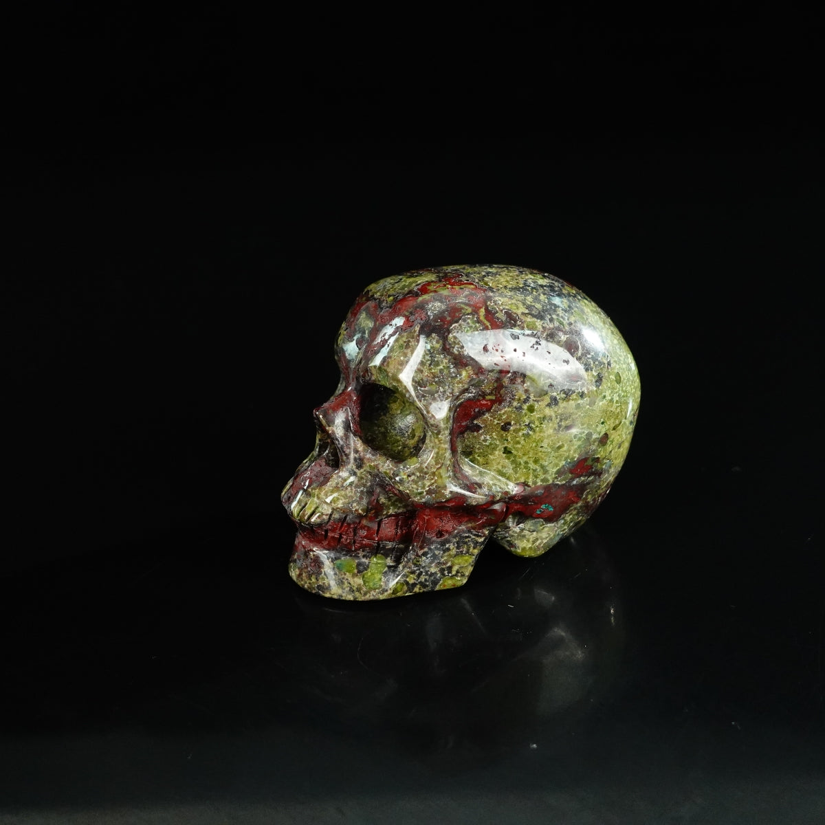2.2" Dragon Blood Jasper Crystal Skull Carving - Unique Piece #DB13
