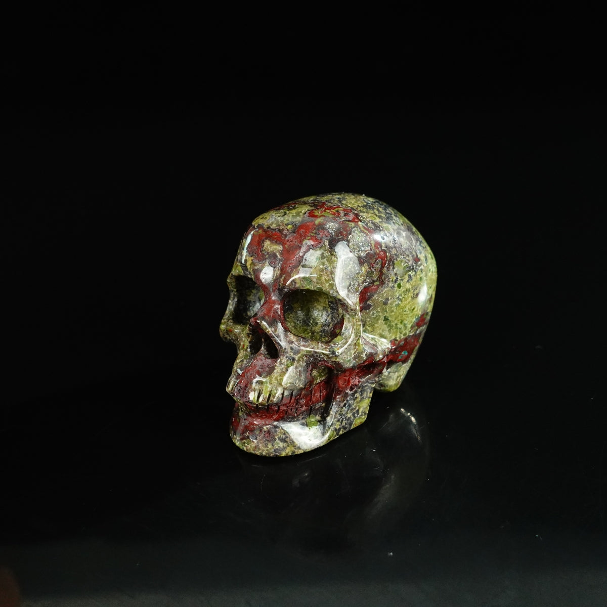 2.2" Dragon Blood Jasper Crystal Skull Carving - Unique Piece #DB13