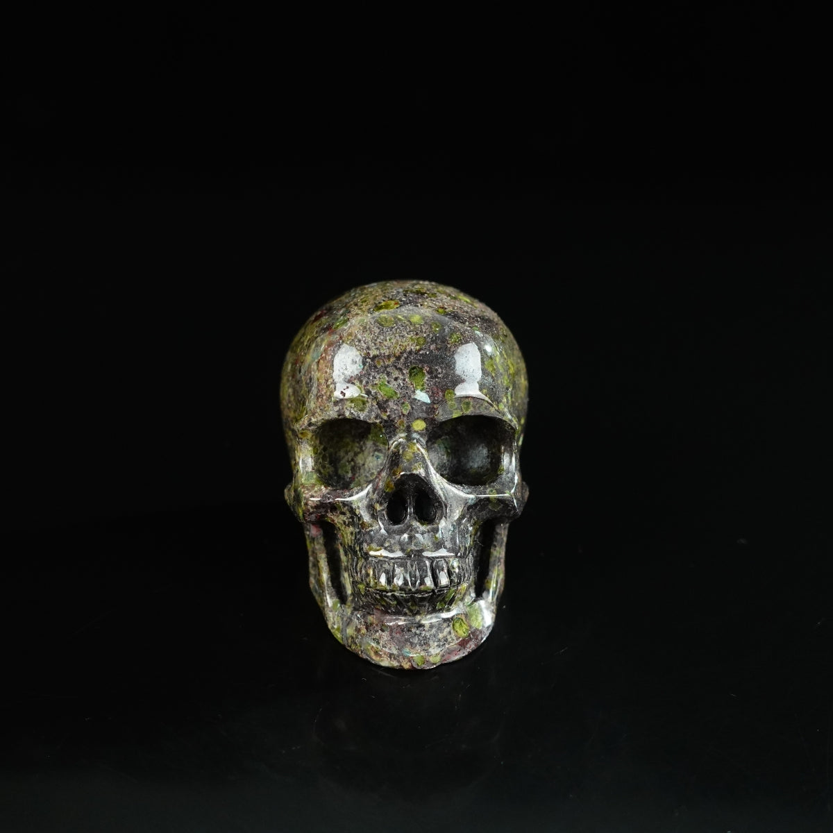2.2" Dragon Blood Jasper Crystal Skull Carving - Unique Piece #DB14
