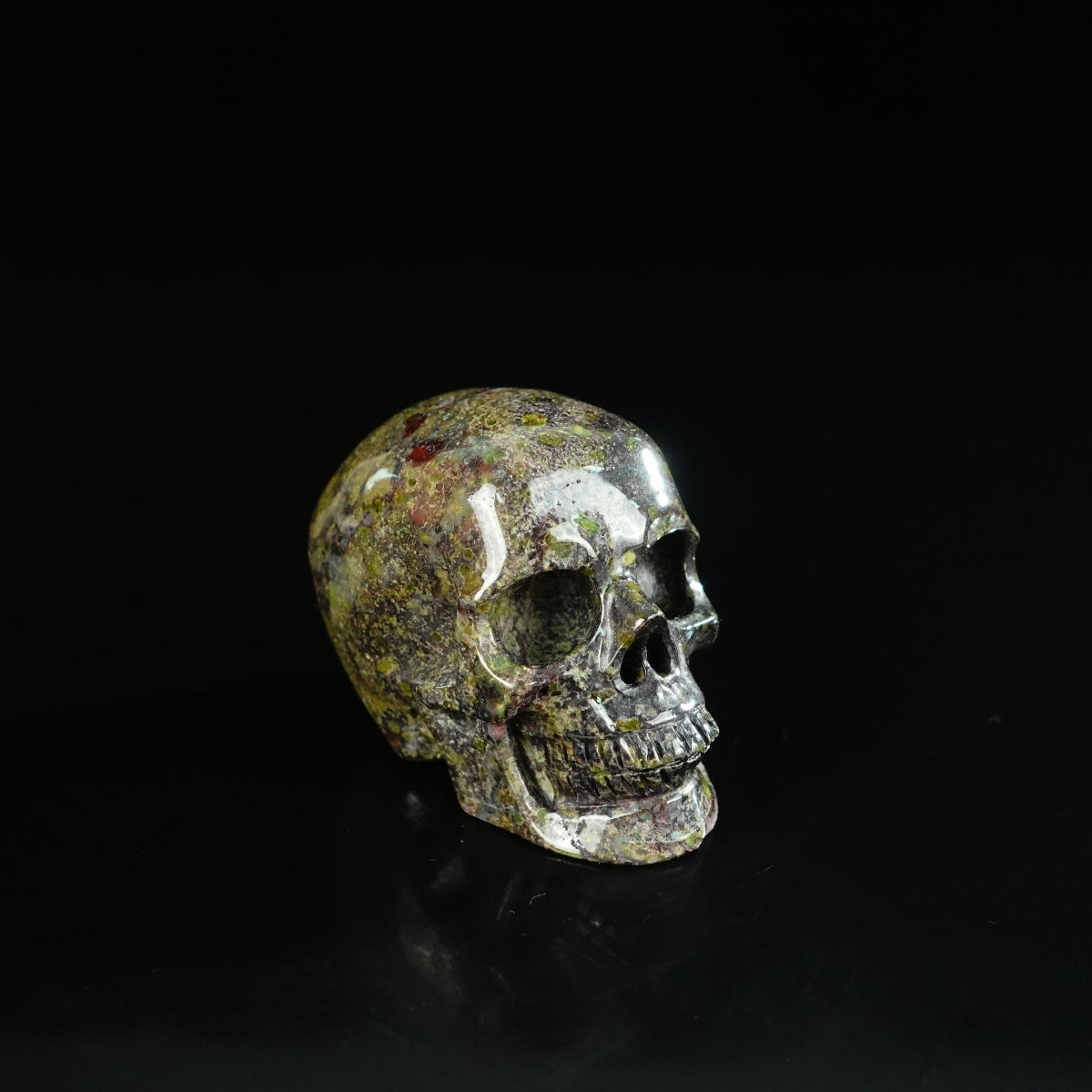 2.2" Dragon Blood Jasper Crystal Skull Carving - Unique Piece #DB14