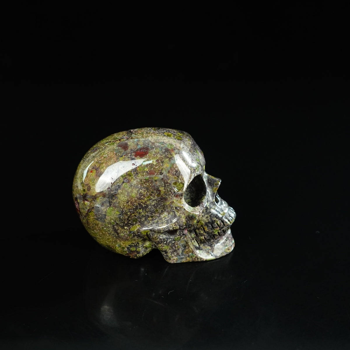 2.2" Dragon Blood Jasper Crystal Skull Carving - Unique Piece #DB14