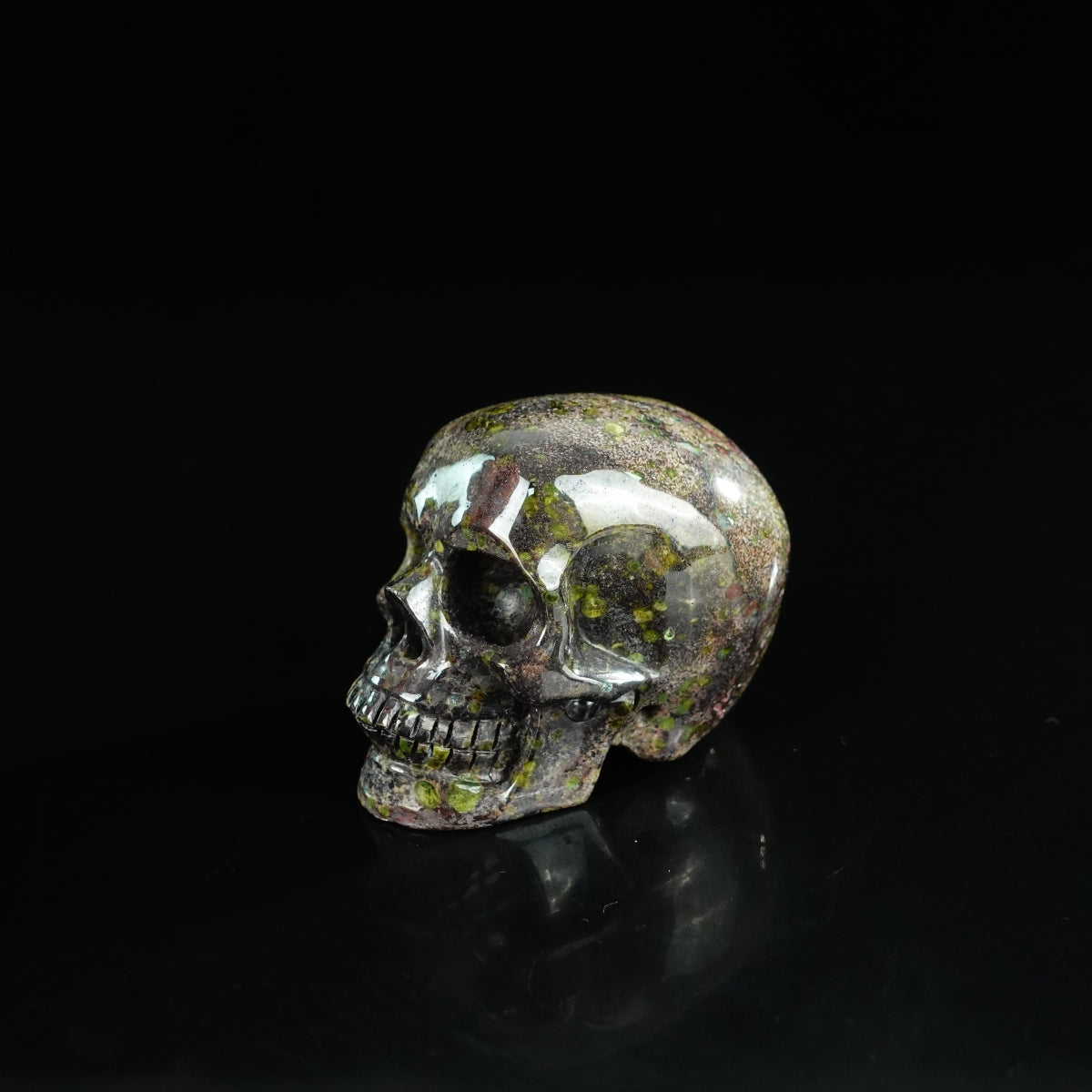 2.2" Dragon Blood Jasper Crystal Skull Carving - Unique Piece #DB14
