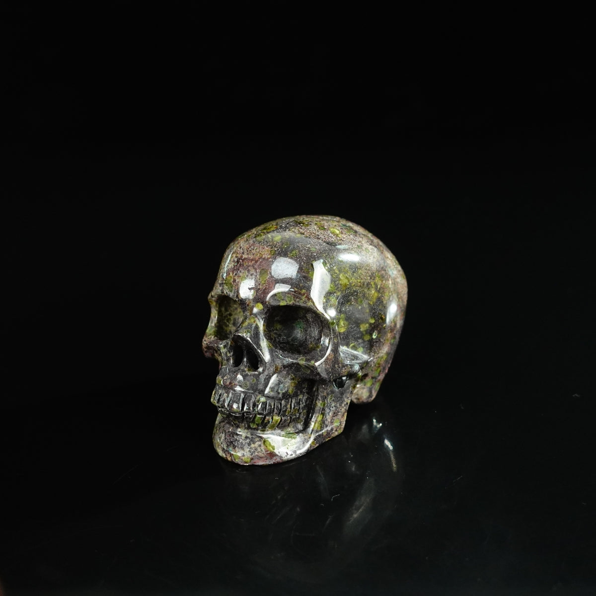 2.2" Dragon Blood Jasper Crystal Skull Carving - Unique Piece #DB14