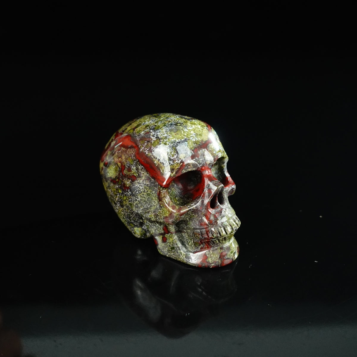 2.2" Dragon Blood Jasper Crystal Skull Carving - Unique Piece #DB15