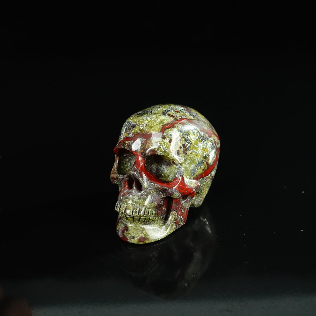 2.2" Dragon Blood Jasper Crystal Skull Carving - Unique Piece #DB15