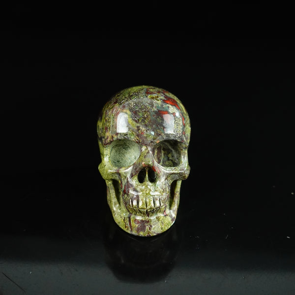 2.2" Dragon Blood Jasper Crystal Skull Carving - Unique Piece #DB16