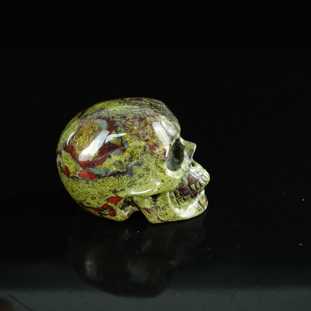 2.2" Dragon Blood Jasper Crystal Skull Carving - Unique Piece #DB16