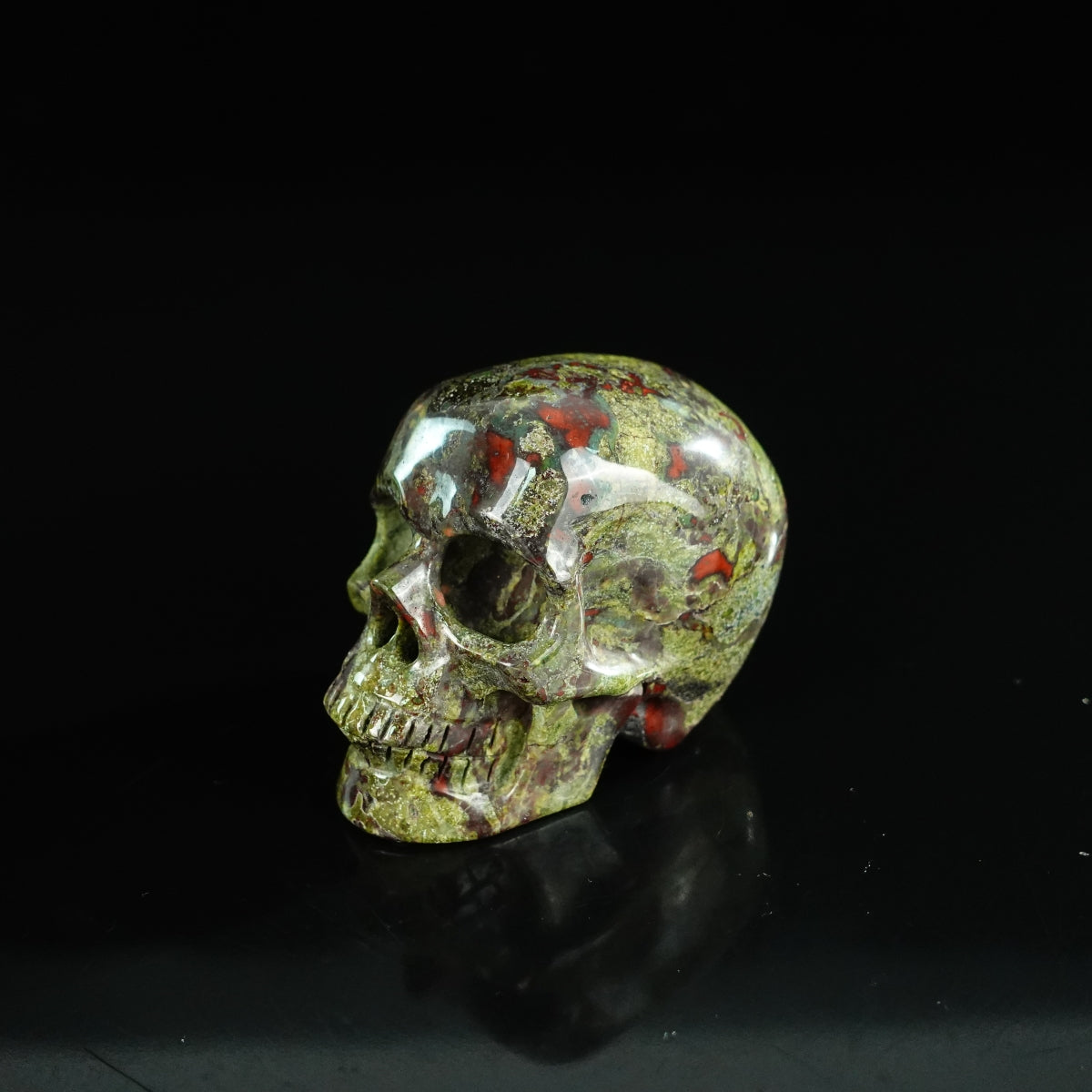 2.2" Dragon Blood Jasper Crystal Skull Carving - Unique Piece #DB16