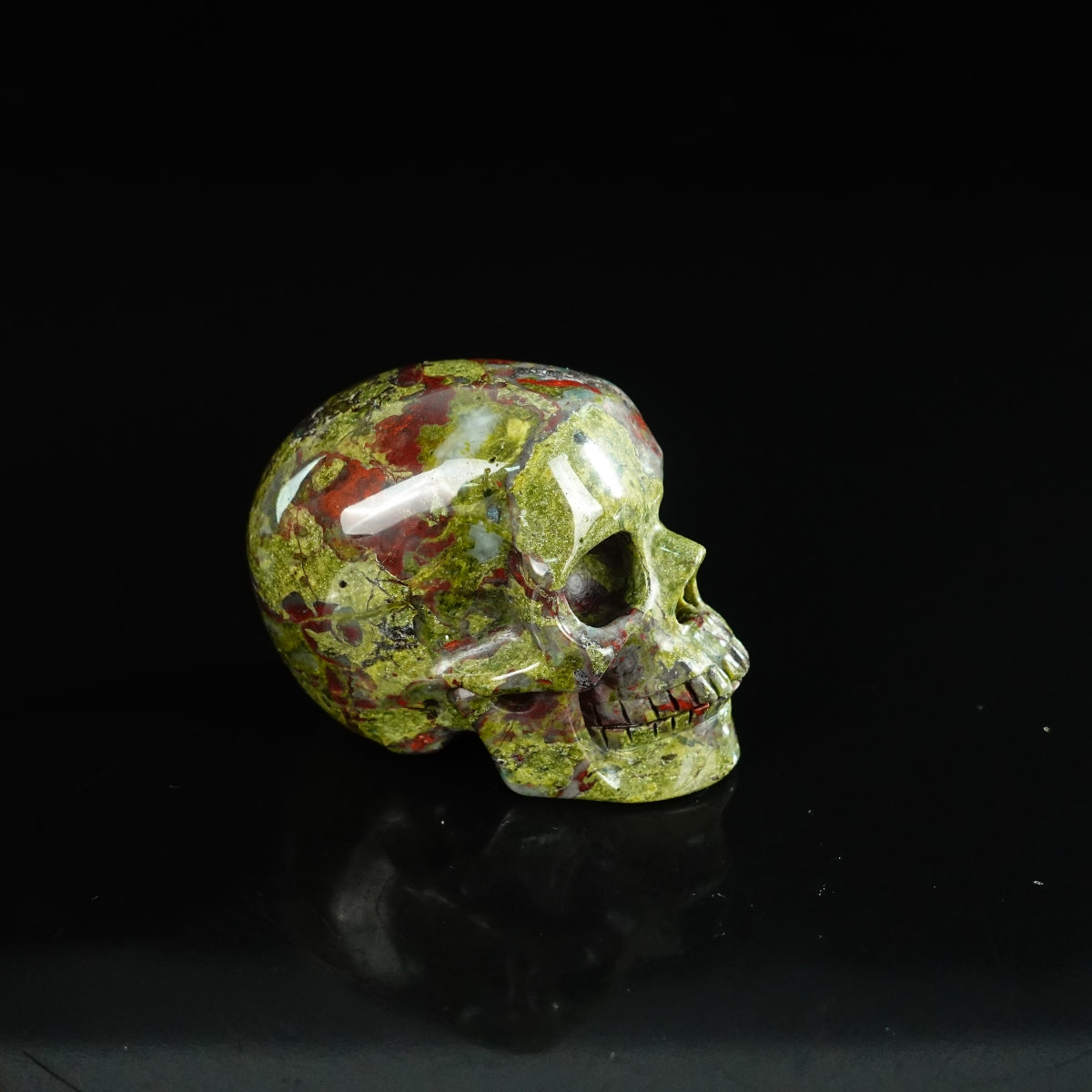 2.2" Dragon Blood Jasper Crystal Skull Carving - Unique Piece #DB17