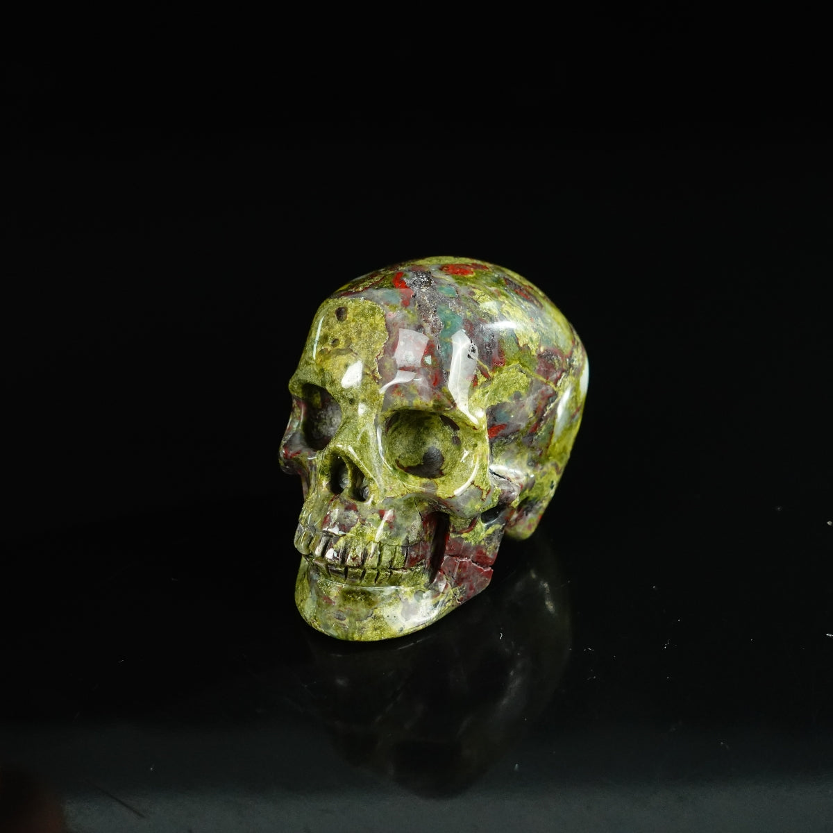 2.2" Dragon Blood Jasper Crystal Skull Carving - Unique Piece #DB17