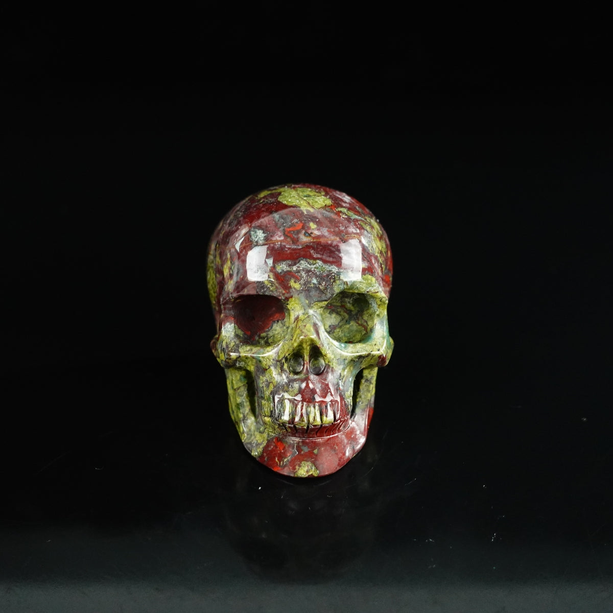 2.2" Dragon Blood Jasper Crystal Skull Carving - Unique Piece #DB18