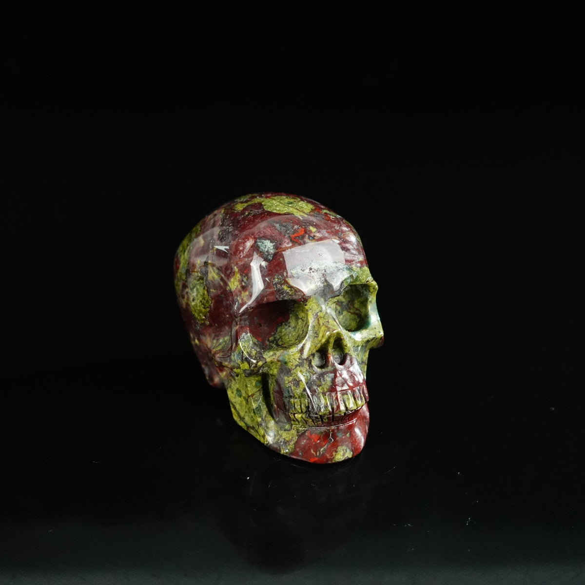 2.2" Dragon Blood Jasper Crystal Skull Carving - Unique Piece #DB18