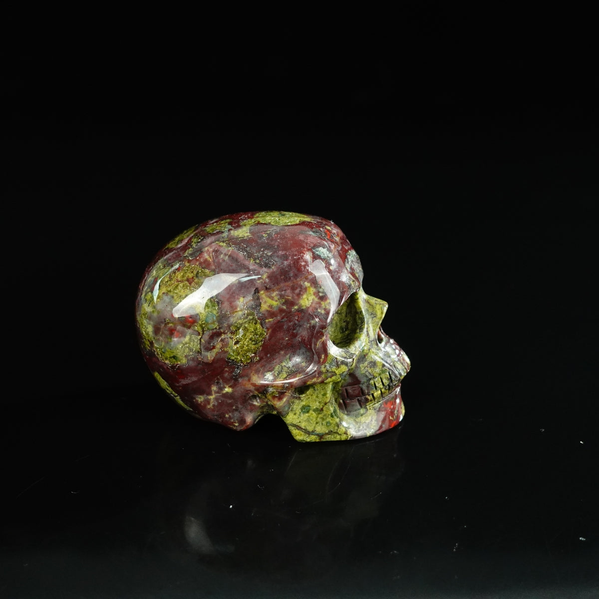 2.2" Dragon Blood Jasper Crystal Skull Carving - Unique Piece #DB18