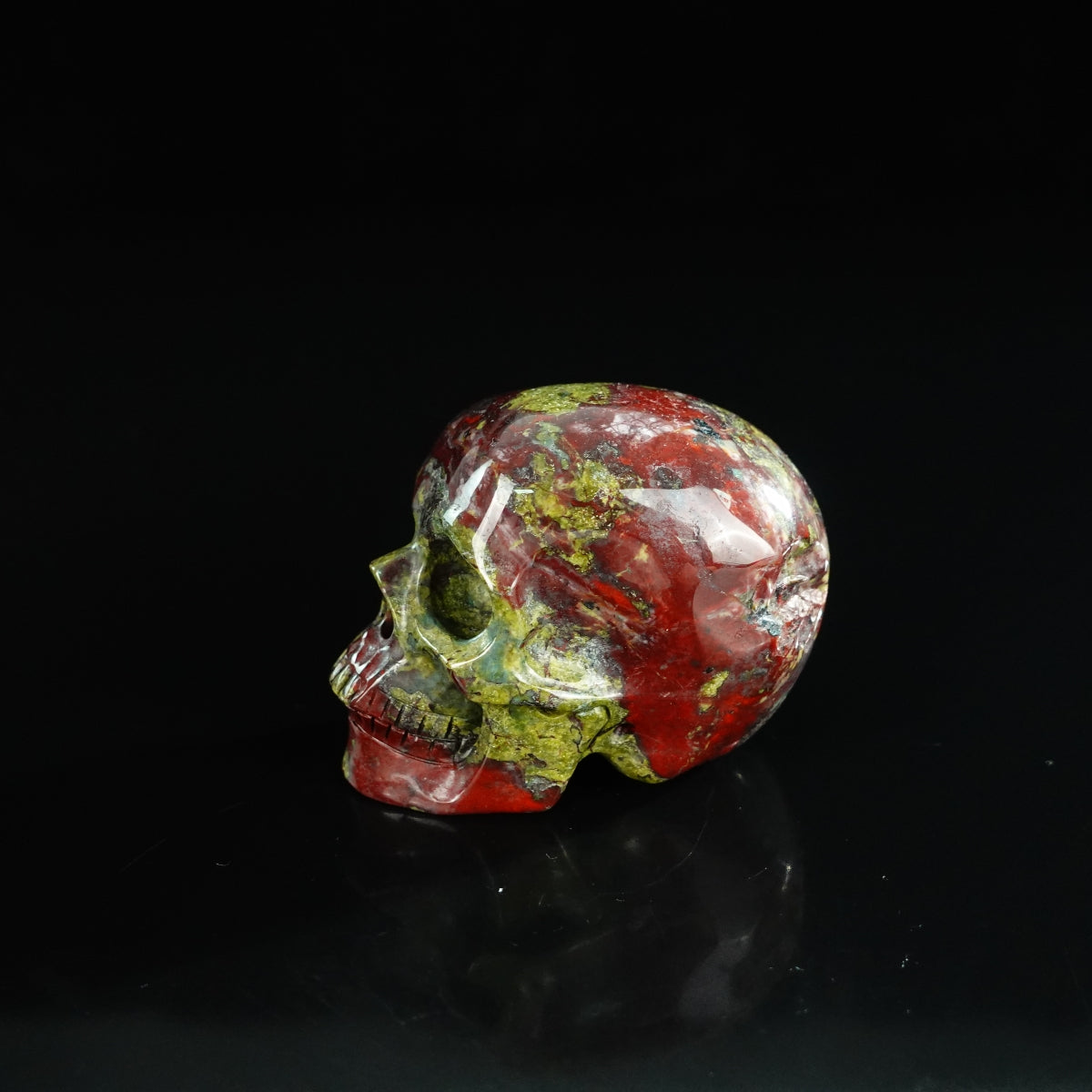 2.2" Dragon Blood Jasper Crystal Skull Carving - Unique Piece #DB18