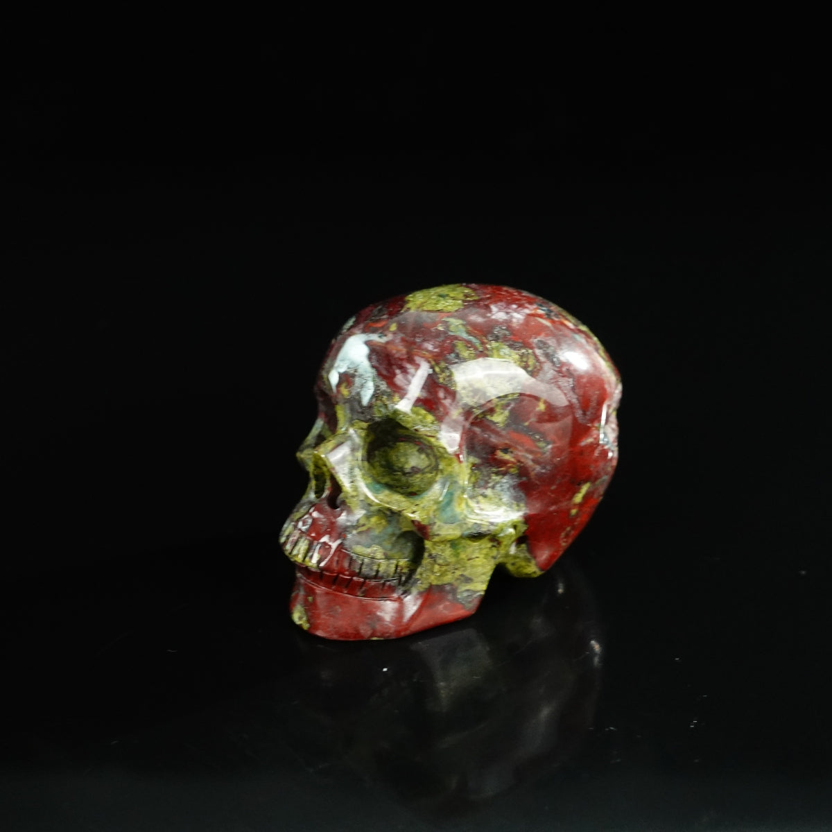 2.2" Dragon Blood Jasper Crystal Skull Carving - Unique Piece #DB18