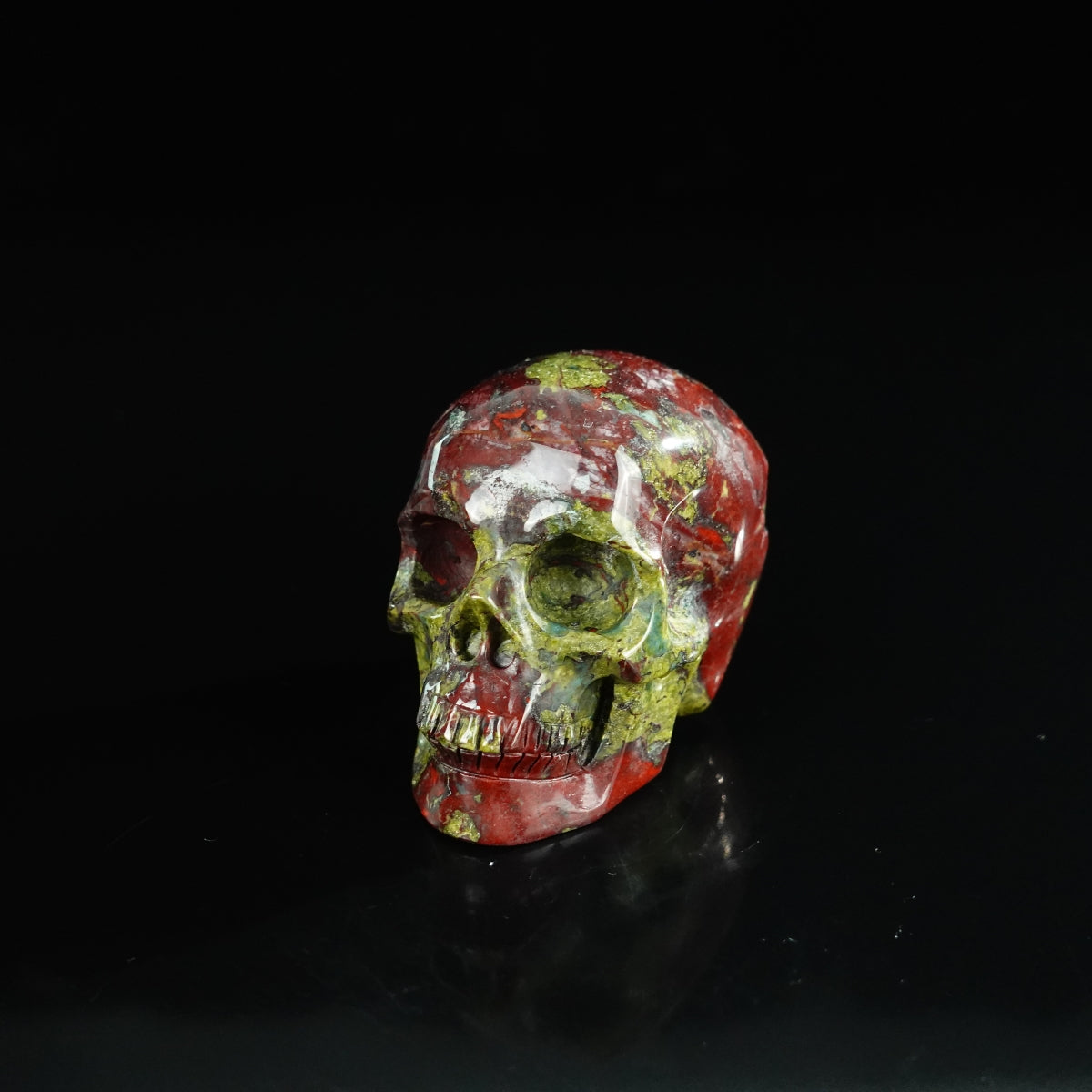 2.2" Dragon Blood Jasper Crystal Skull Carving - Unique Piece #DB18