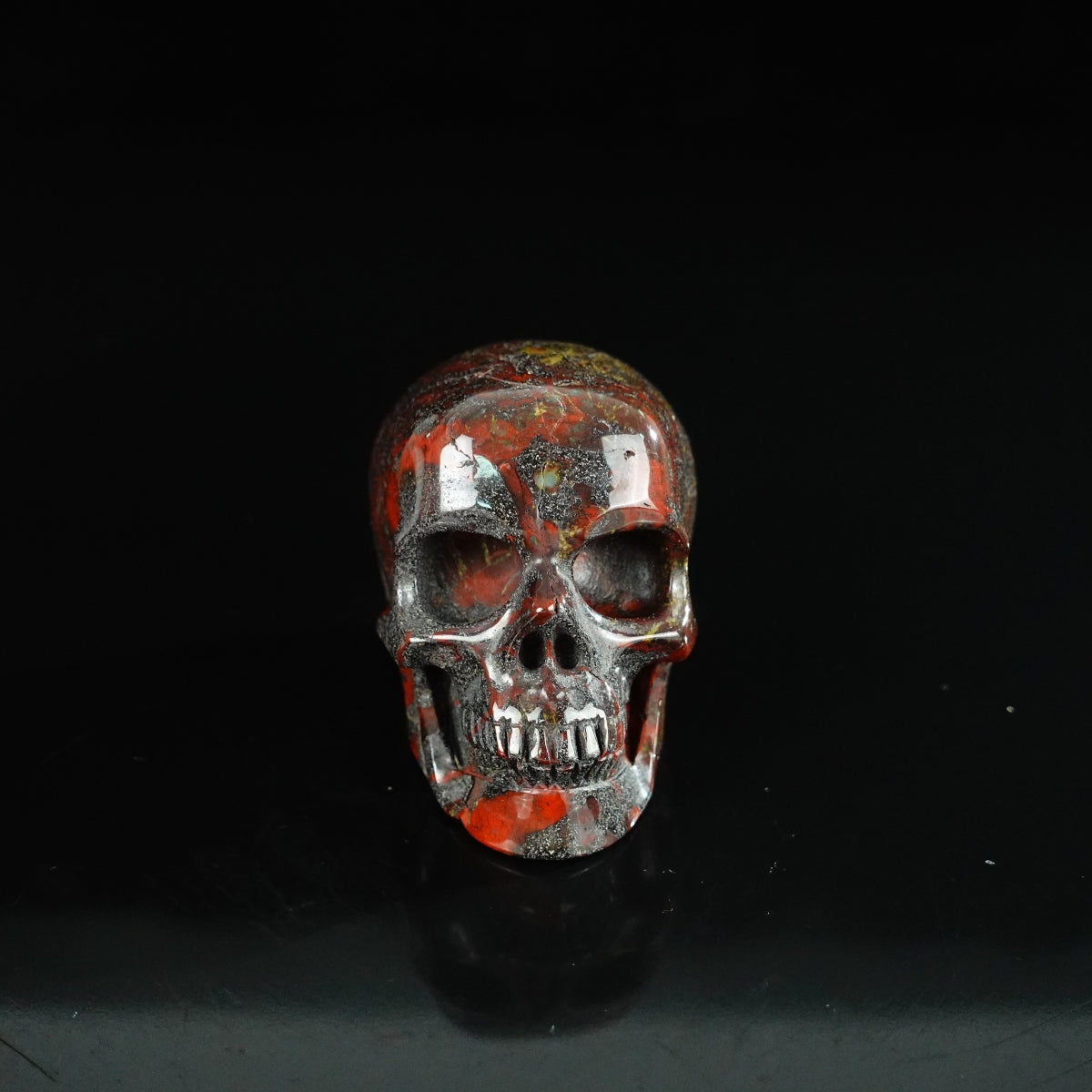 2.2" Dragon Blood Jasper Crystal Skull Carving - Unique Piece #DB19