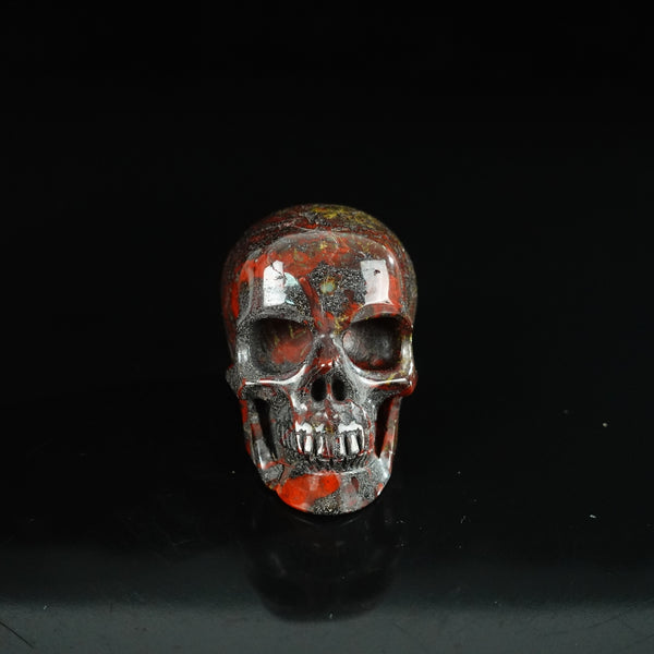 2.2" Dragon Blood Jasper Crystal Skull Carving - Unique Piece #DB19