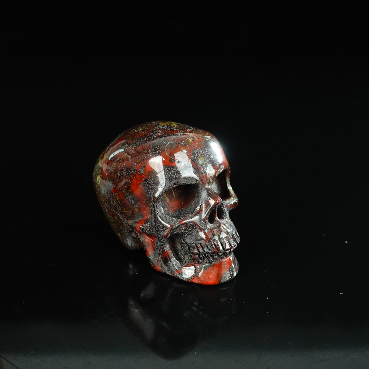 2.2" Dragon Blood Jasper Crystal Skull Carving - Unique Piece #DB19