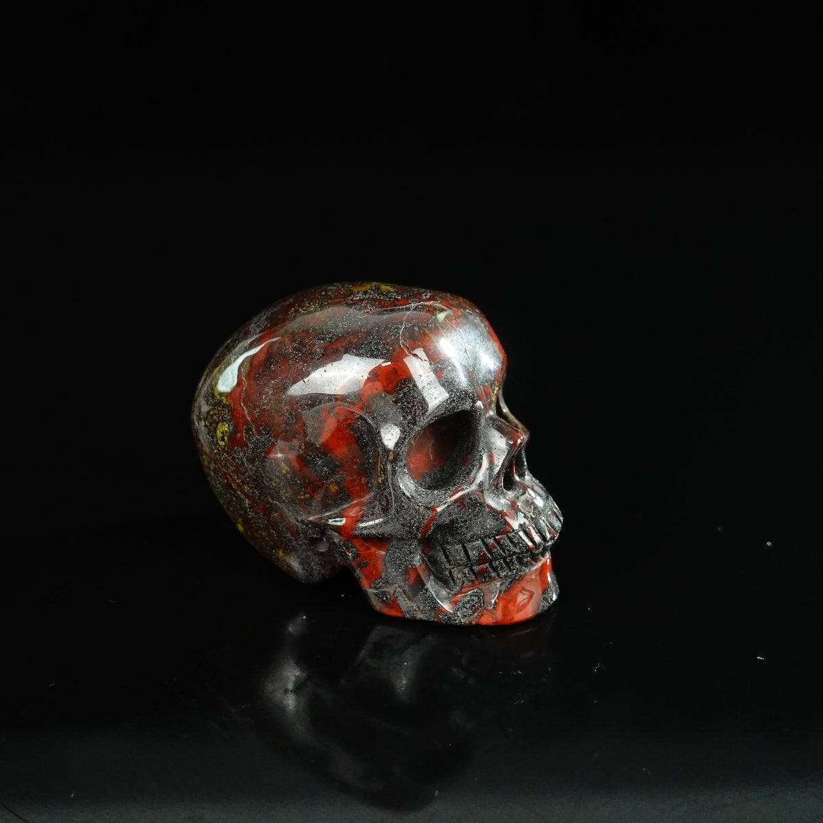 2.2" Dragon Blood Jasper Crystal Skull Carving - Unique Piece #DB19