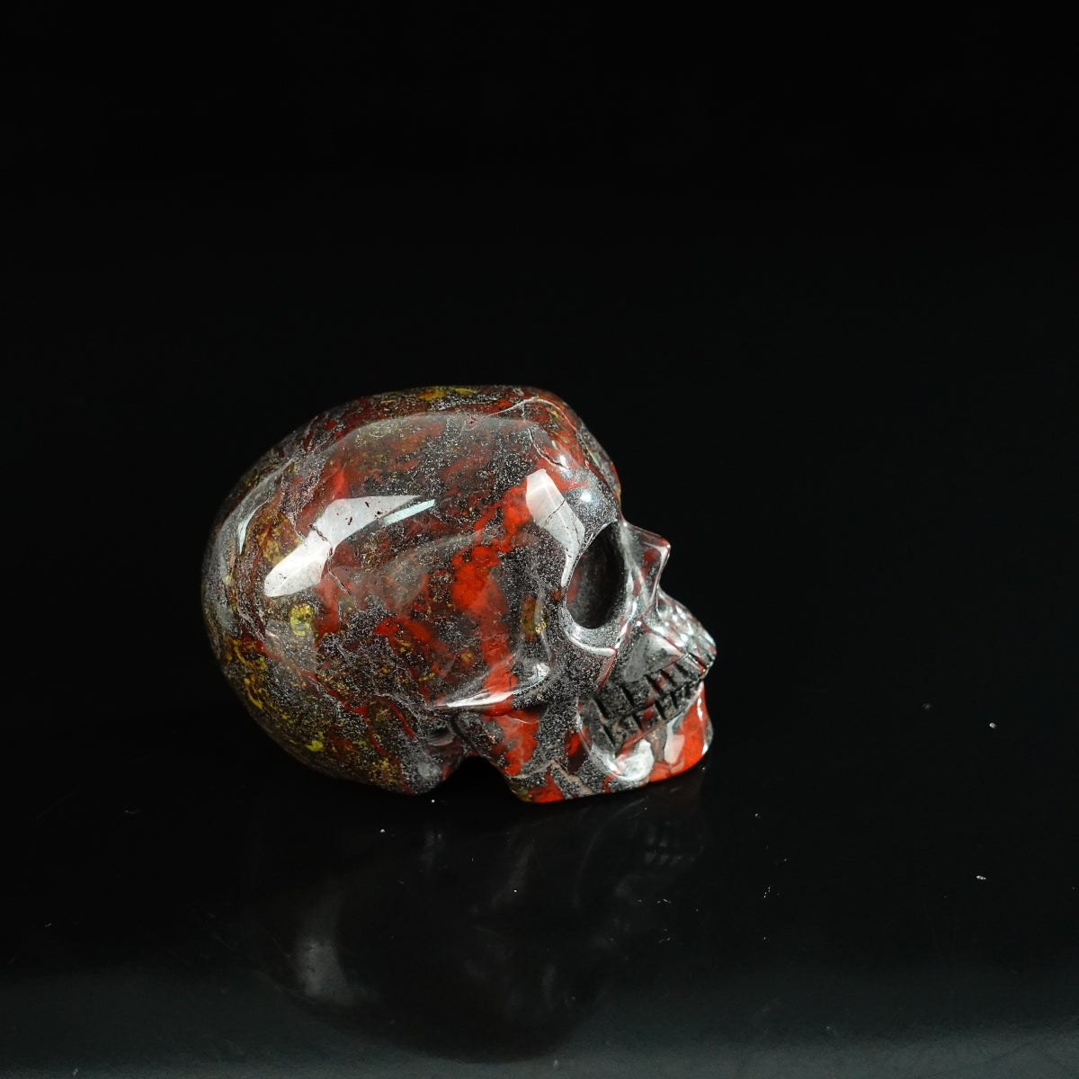 2.2" Dragon Blood Jasper Crystal Skull Carving - Unique Piece #DB19