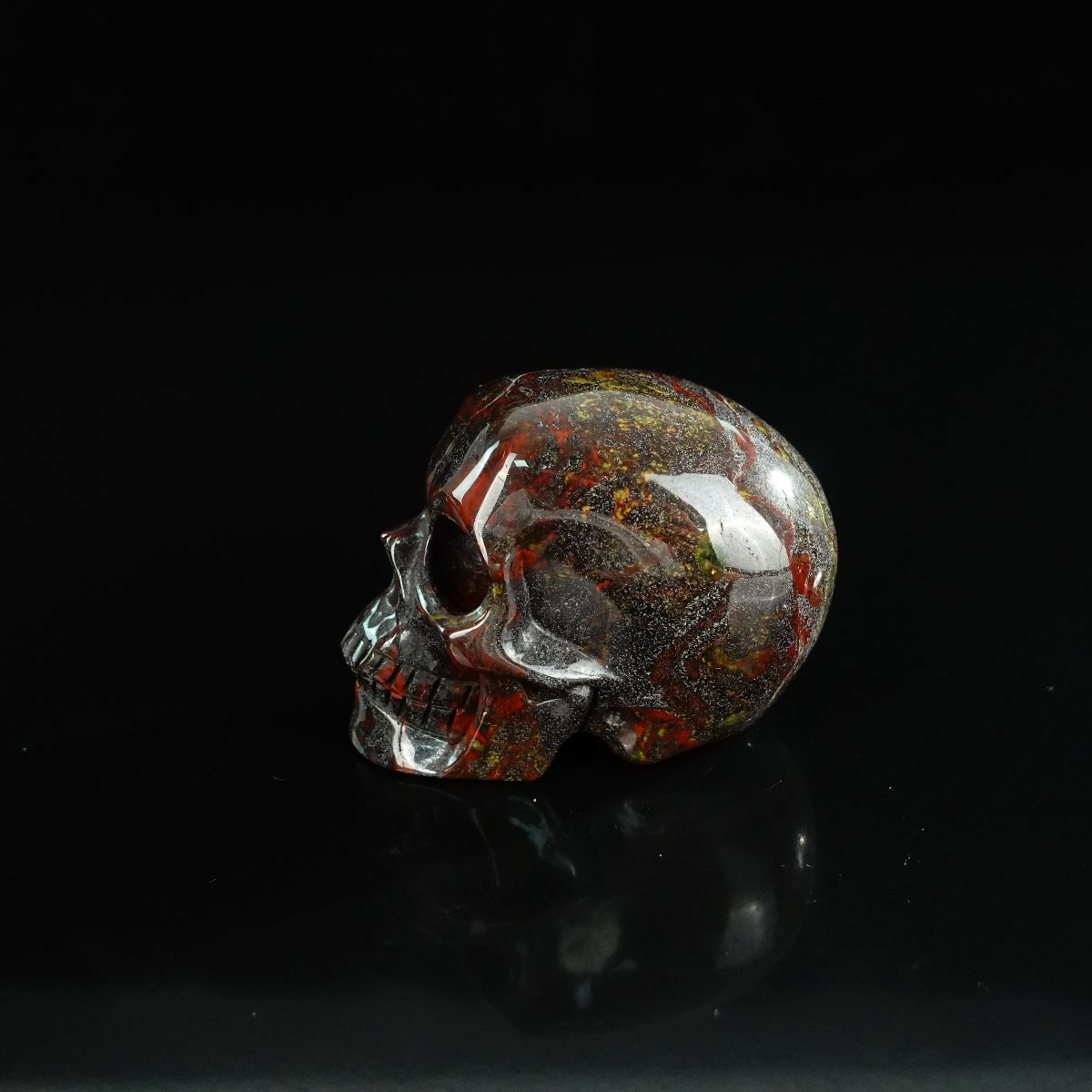 2.2" Dragon Blood Jasper Crystal Skull Carving - Unique Piece #DB19