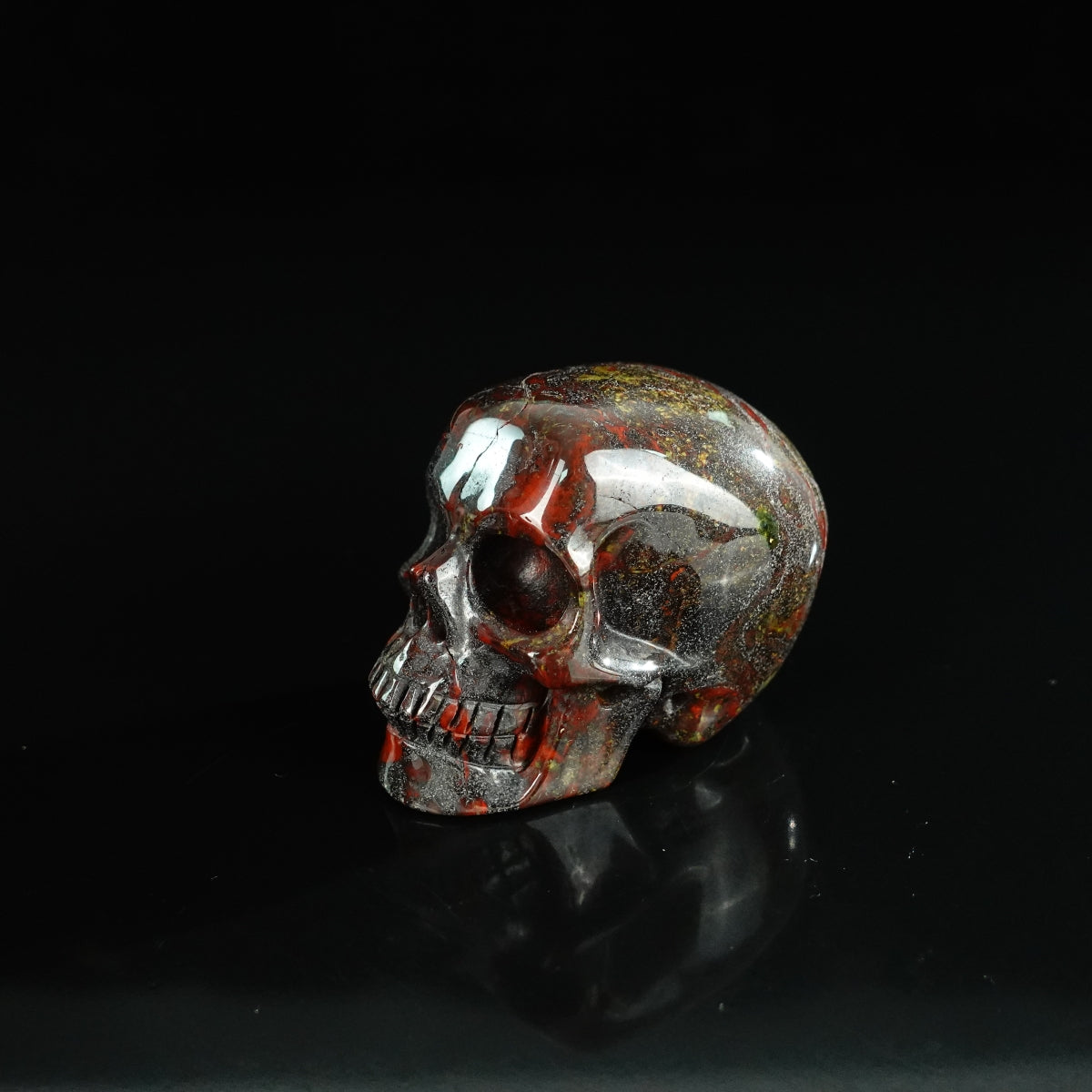 2.2" Dragon Blood Jasper Crystal Skull Carving - Unique Piece #DB19