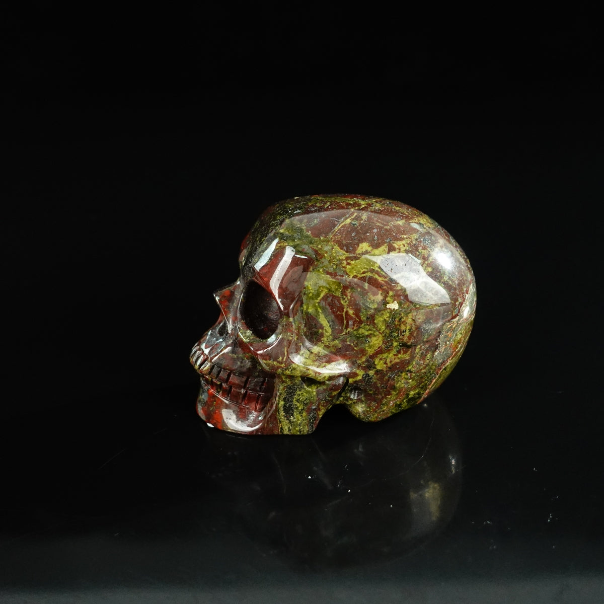 2.2" Dragon Blood Jasper Crystal Skull Carving - Unique Piece #DB20