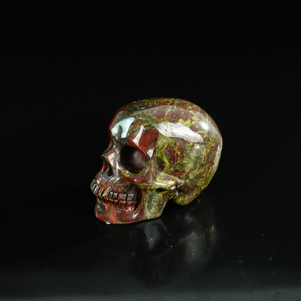 2.2" Dragon Blood Jasper Crystal Skull Carving - Unique Piece #DB20