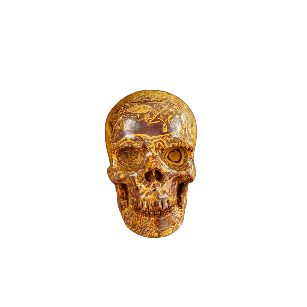 2.2" Elephant Skin Jasper Crystal Skull Carving - Hand Carved Decor