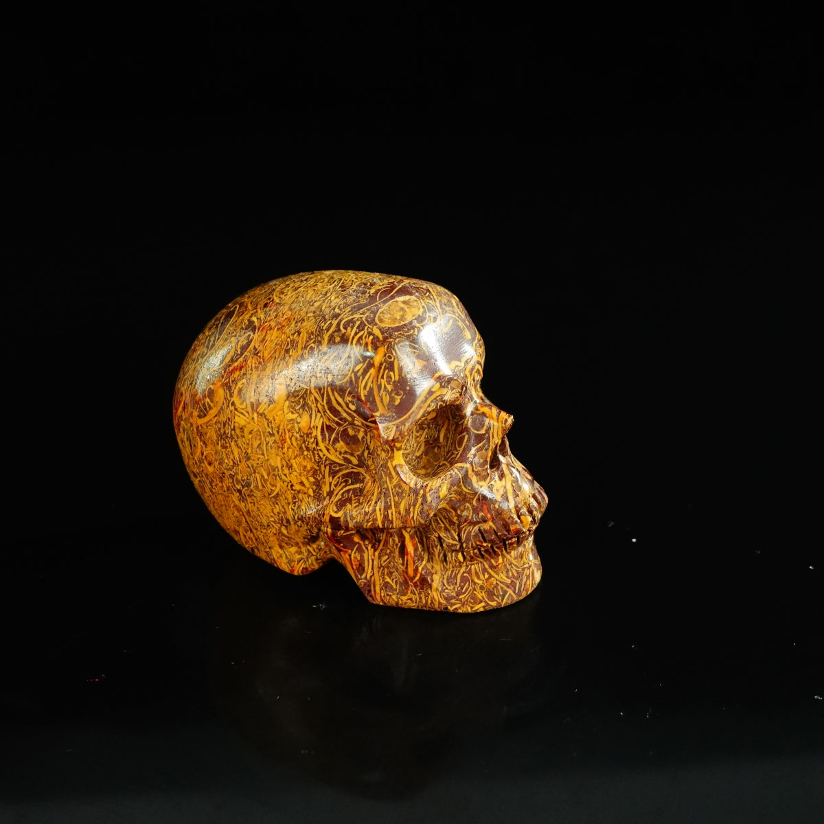 2.2" Elephant Skin Jasper Crystal Skull Carving - Unique Piece #ES01